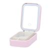Косметичка со светодиодным зеркалом, шкатулка для хранения украшений, диммируемый сенсорный экран, дорожный кейс для макияжа с подсветкой для дома, путешествий, розовый