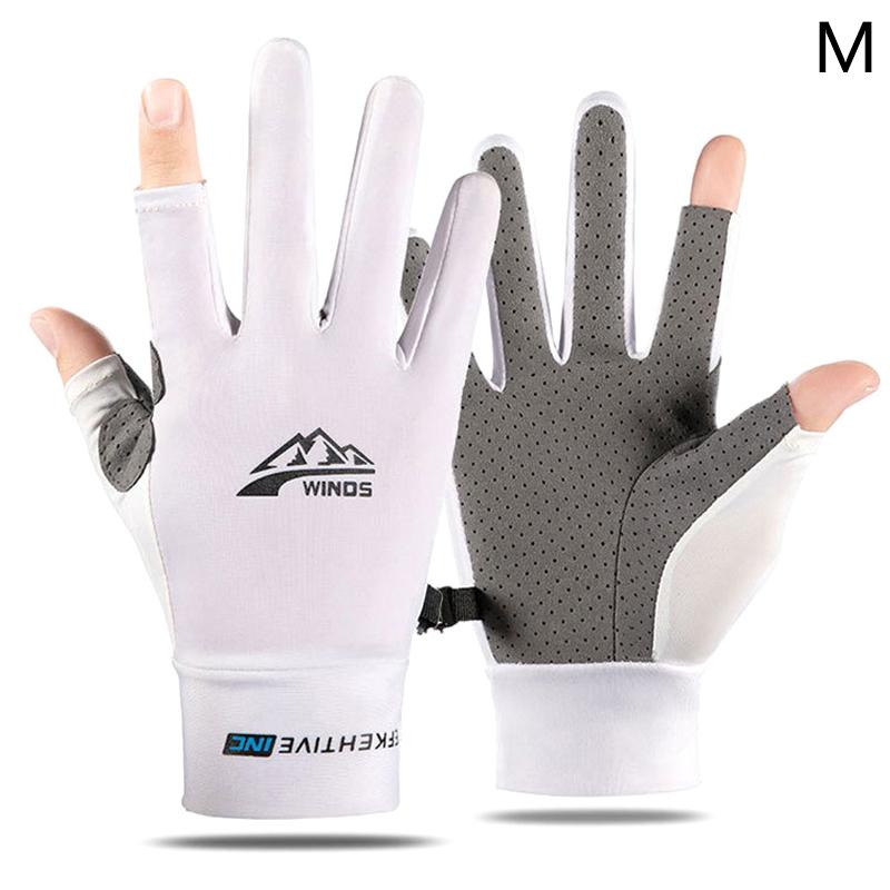 Летние солнцезащитные перчатки женские тонкие ледяные шелковые анти-ультрафиолетовые росы пальцы сенсорный экран вождение езда нескользящие дышащие перчатки