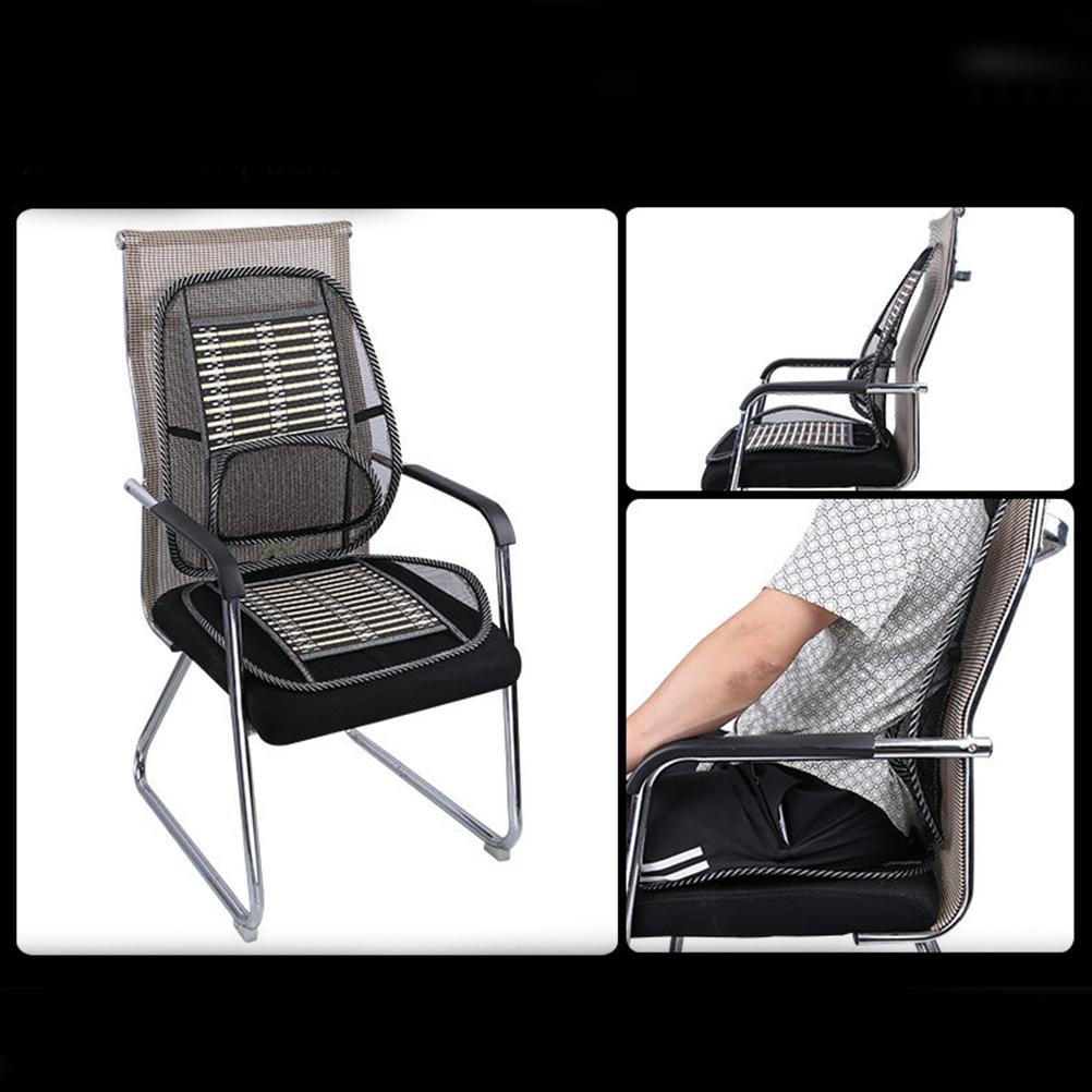 1pc Practical Breathable Non-Slip Waist Support Mat Bamboo Slice Cool Mat Summer Mat for Students