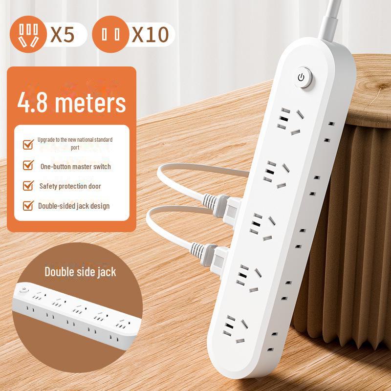 Умный сетевой фильтр с несколькими розетками, USB, двухсторонней вилкой и встроенной медной полосой