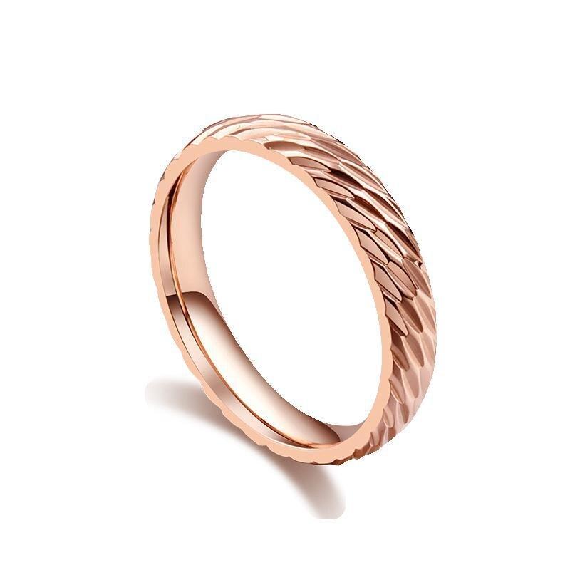 Высококачественная нержавеющая сталь 4 мм золотого цвета обручальные кольца узор пара продвижение ювелирные изделия