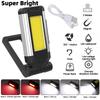 Super Bright Work Light COB LED Workshop Working Lamp USB Rechargeable Flashlight Portable Torch Light with Brackets