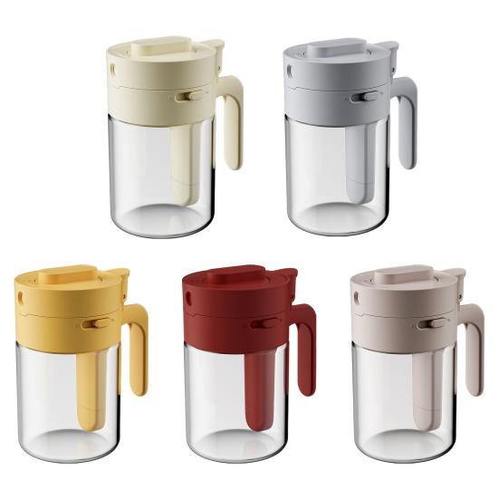 Glass Spice Jar with Spoon Locking Design Airtight Lid Multifunctional Seasoning Container for Spices Salt Sugar