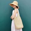 Premium Raffia Hand-woven Bag New Shoulder Straw Bag Large Capacity Seaside Vacation Tote Bucket Bag