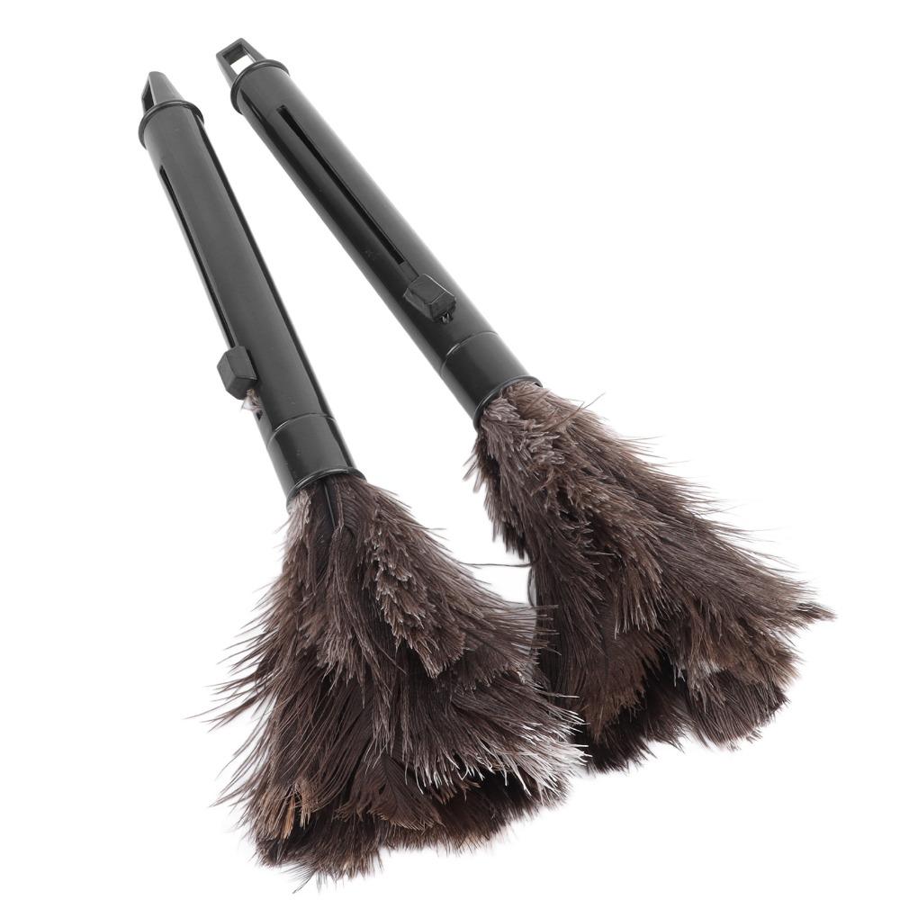 2pcs Ostrich Feathers Ostrich Feather Duster Retractable Handle Dust Brush Household Dusting