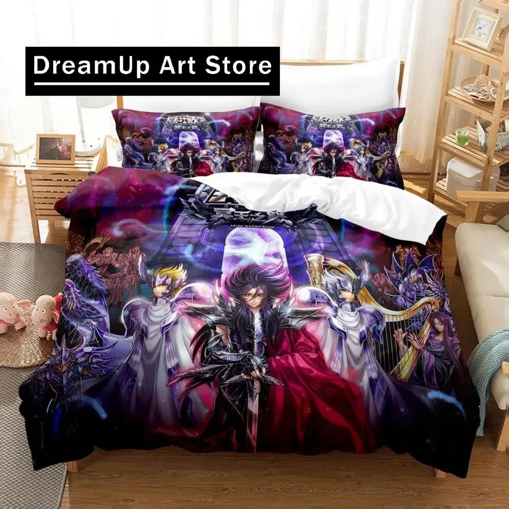 Модный 3D-печатный набор постельного белья Аниме Saint Seiya для мальчиков и девочек, размер Twin, Queen, Full, пододеяльник, наволочка, кровать, спальня взрослого