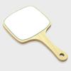 Wooden Fiber Handheld Square Mirror Barber Shop Portable Handle Mirror High Definition European Style Wooden Mirror For Women