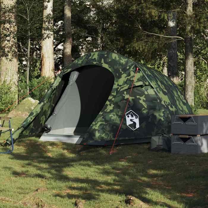 VidaXL Tunnel Camping Tent 2 Person Camouflage Waterproof, Tent, Camping Shelter, Garden Shelter, Garden Tent, 4009632