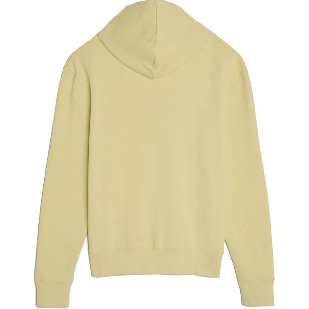 Maison Kitsune Solid Color Fox Pattern Hooded Drop Shoulder Long Sleeve Sweatshirt Men sweatshirt Lemon-Yellow LM00702KM0001-P712