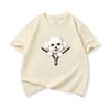 Kids Cotton T Shirt Cute Bichon Frise Puppy Dog Zipper Print Crew Neck Short Sleeve Tee Casual Boys Girls Summer Tops