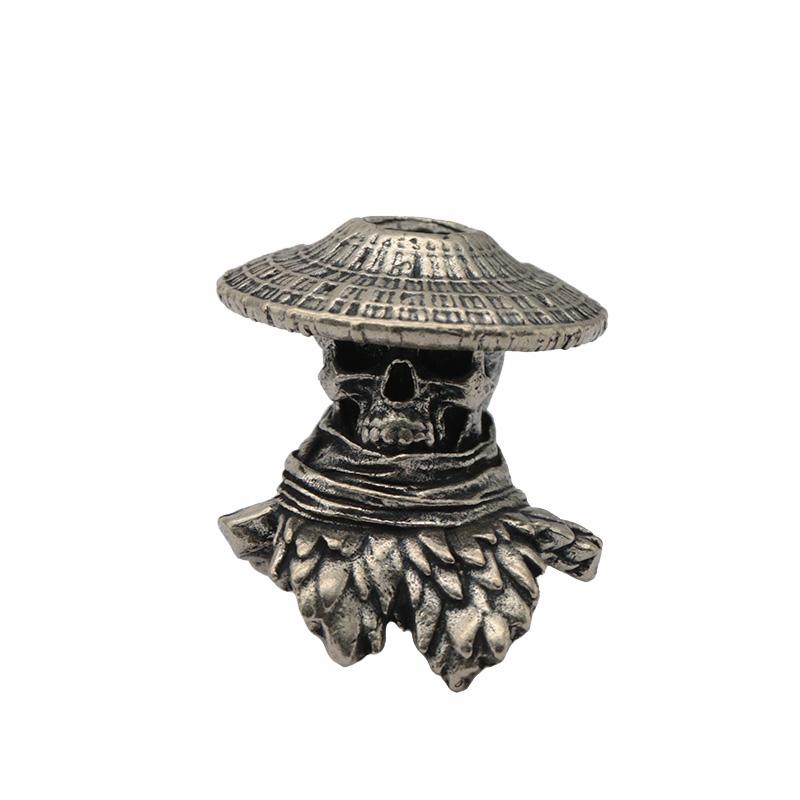 Skull Knight-errant Brass Knife Bead Punk EDC Outdoor DIY Paracord Woven Lanyard Pendant Retro Umbrella Rope Bracelets Accessory