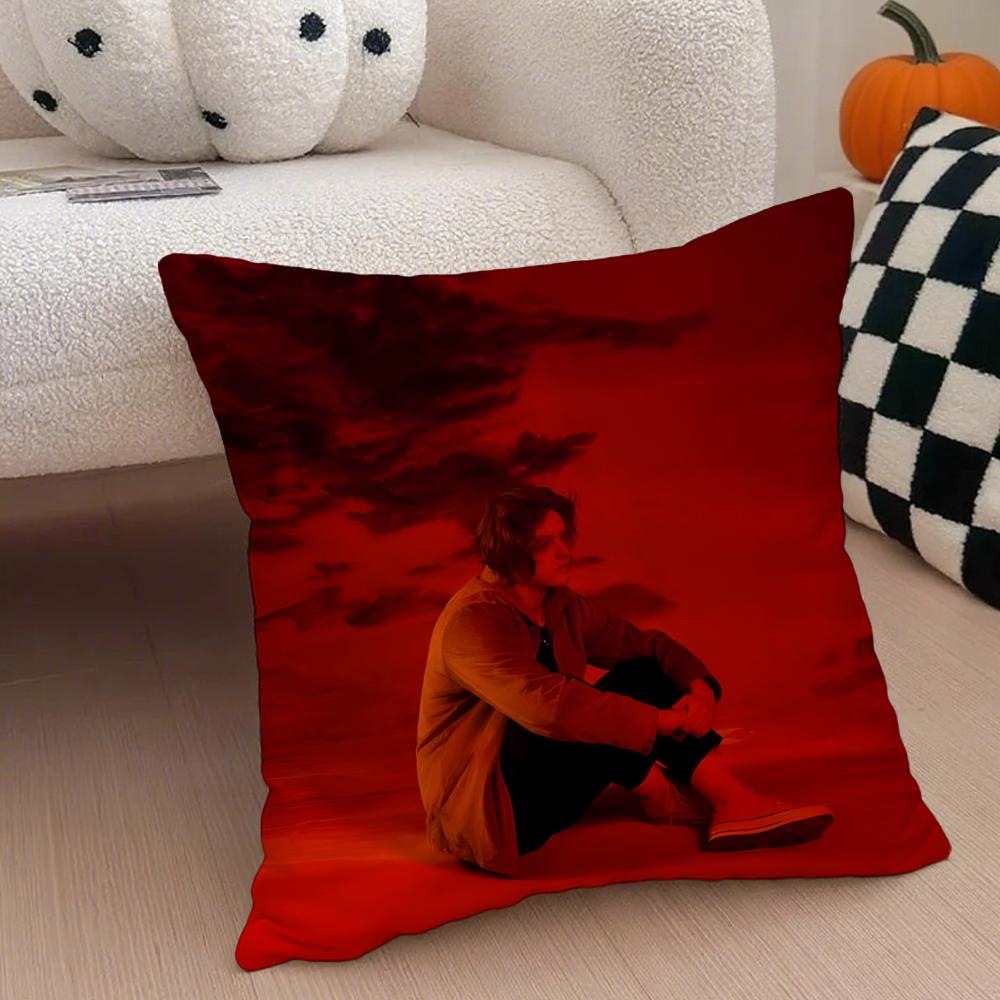 Intense POP Singer LLewis Capaldi Cushion Cover Throw Pillow Cover Hidden Button Durable Polyester Chair Cushion