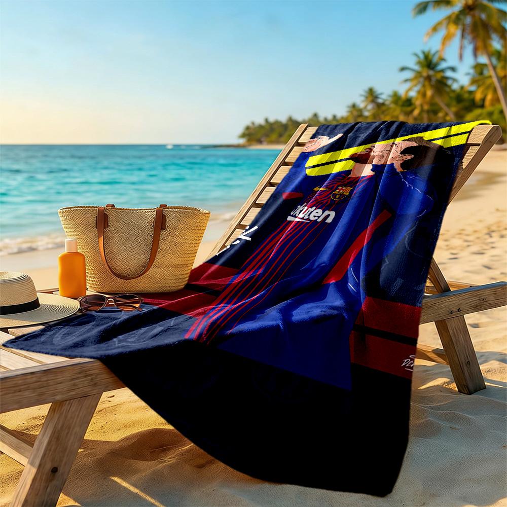 Messi Beach Towel Quick-Dry Soft Microfiber Comfortable Lightweight Perfect for Traveling Yoga Camping and Swimming