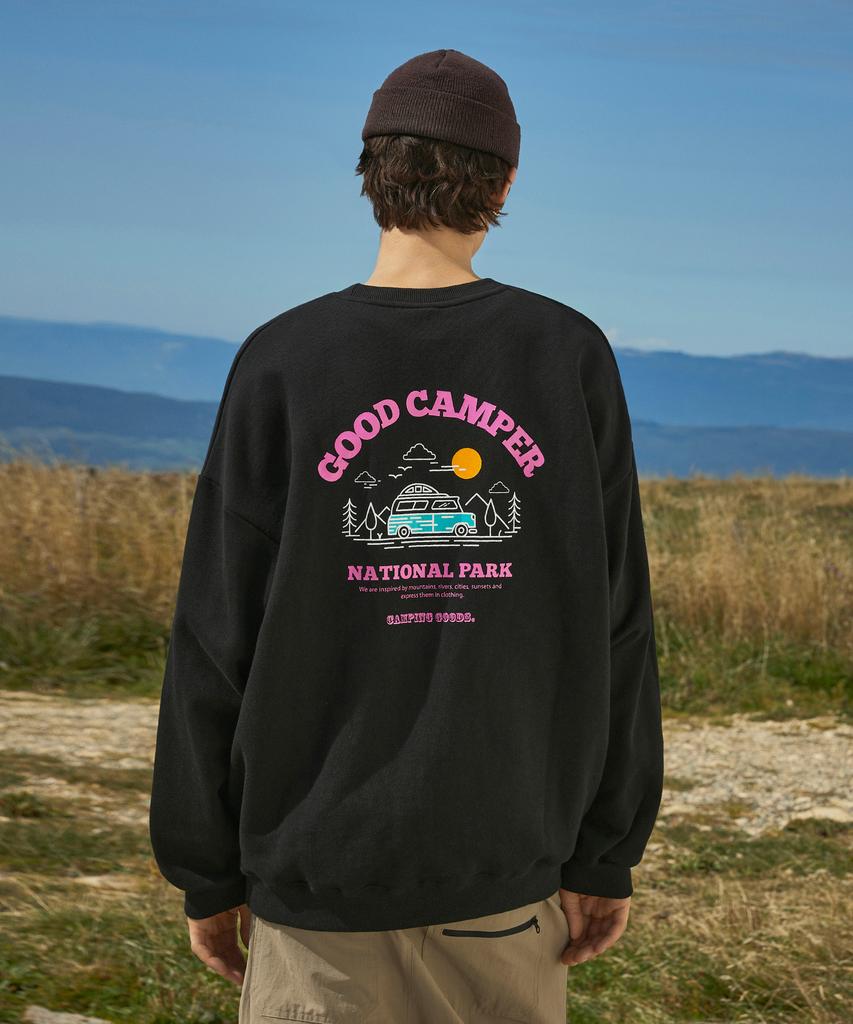 Толстовка Peullukeu Good Camper Слоганом Черная Fmt3050-Z
