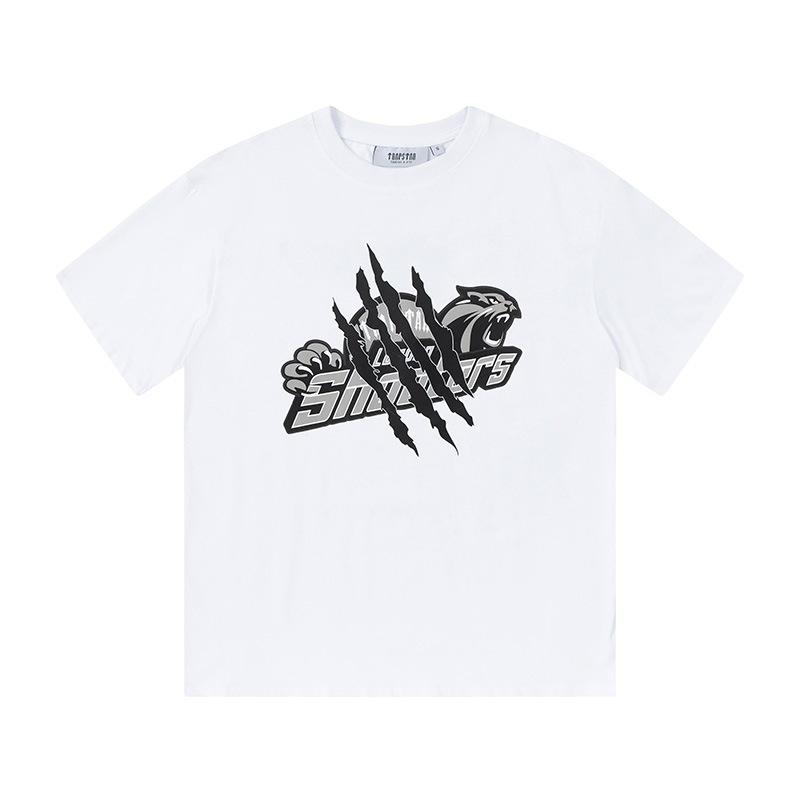Cross-border new graffiti letter printing European and American street trendy brands loose and versatile casual men's and women's short-sleeved round