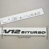 3D ABS Chrome Black Car Letter Side Fender Badge Logo V12 BITURBO Sticker Emblem For Mercedes Benz AMG G63 G65 Auto Accessories XV7