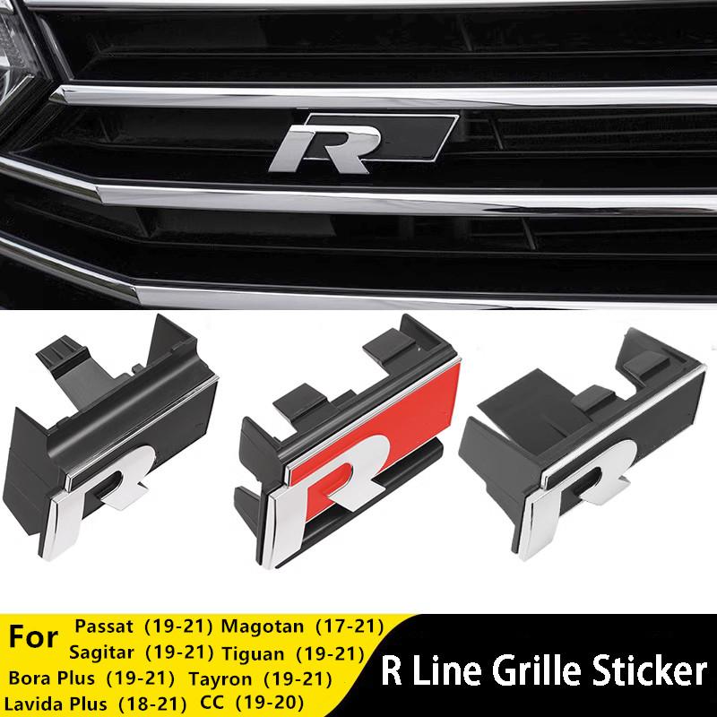 BRW1 VW 2026 Hot 3D Car Grill Emblem Rline Badge R line Car Grille Stickers for Volkswagen VW Bora Sagitar Magotan Lavida Tryron Thar ko2