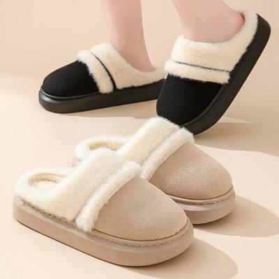 Хлопковые тапочки осень и зима 2025 новый дом домашние комнатные толстая подошва плюшевые для пары бытовые хлопковые тапки зимние