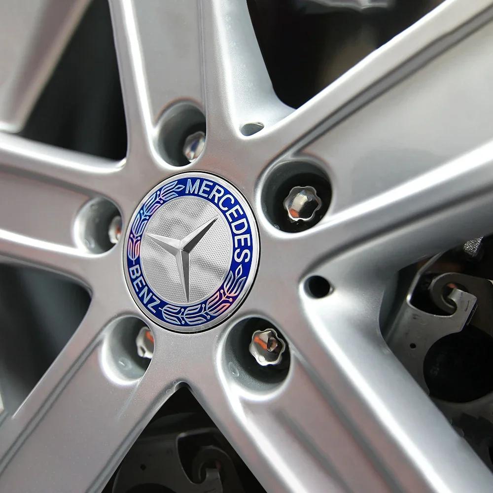 BARG3 2025 Hot For Mercedes Benz 4pcs 75MM Car Wheel Center Hub Caps Covers Hubcap Replacement For Mercedes Benz AMG A B C D M S R G C