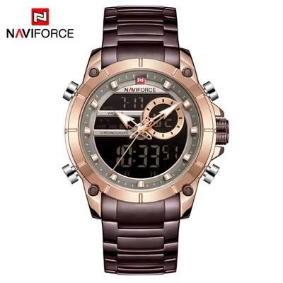NAVIFORCE 9163 Топовый Бренд Мужские Спортивные Спортивные Часы для Мужчин Светодиодные Аналоговые Цифровые Часы Мужские Нержавеющая Сталь Часы Relogio Masculino