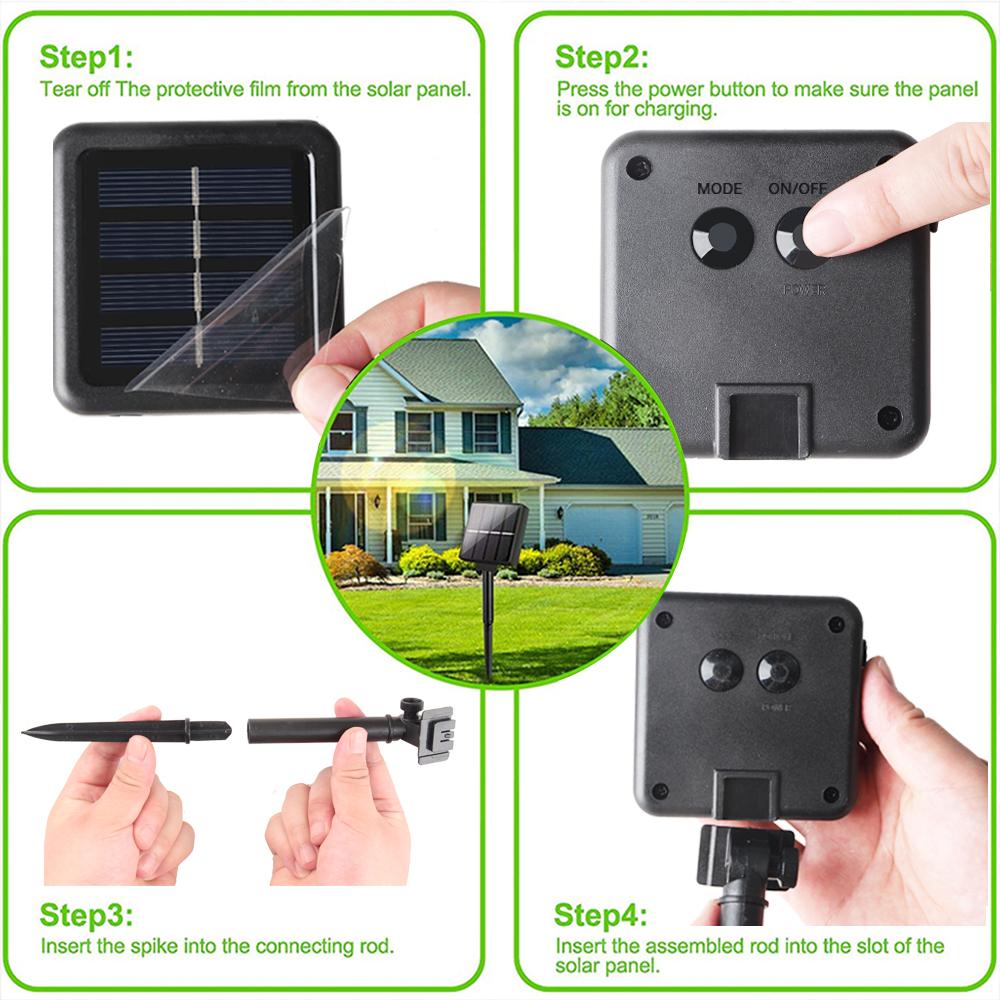 Светодиодные гирлянды на солнечных батареях, уличные гирлянды, патио, солнечные лампы для сада, кемпинга, заднего двора, вечеринки, рождественские украшения террасы