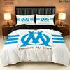 Olympique De Marseille Pattern Bedding Quilt Set Quilt Cover Pillowcase Home Birthday Gift(1 * duvet cover + 2 * pillowcase, without core)