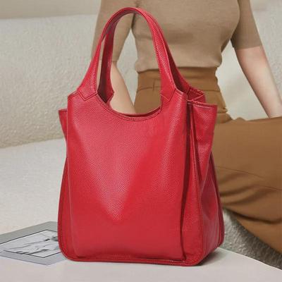 Qiandian Ladies 2024 Сумка-тоут из коровьей кожи: Модная, универсальная, вместительная сумка