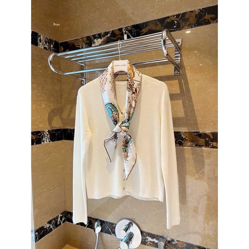 NINA SOLOR Pumpkin Carriage Twilled Silk Scarf