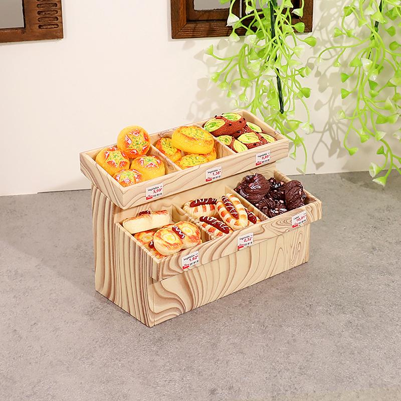 Мини-хлебница для кукольного домика, миниатюрная корзина для хлеба, миниатюрная имитация хлеба, модель десерта, игрушки, декор для супермаркета