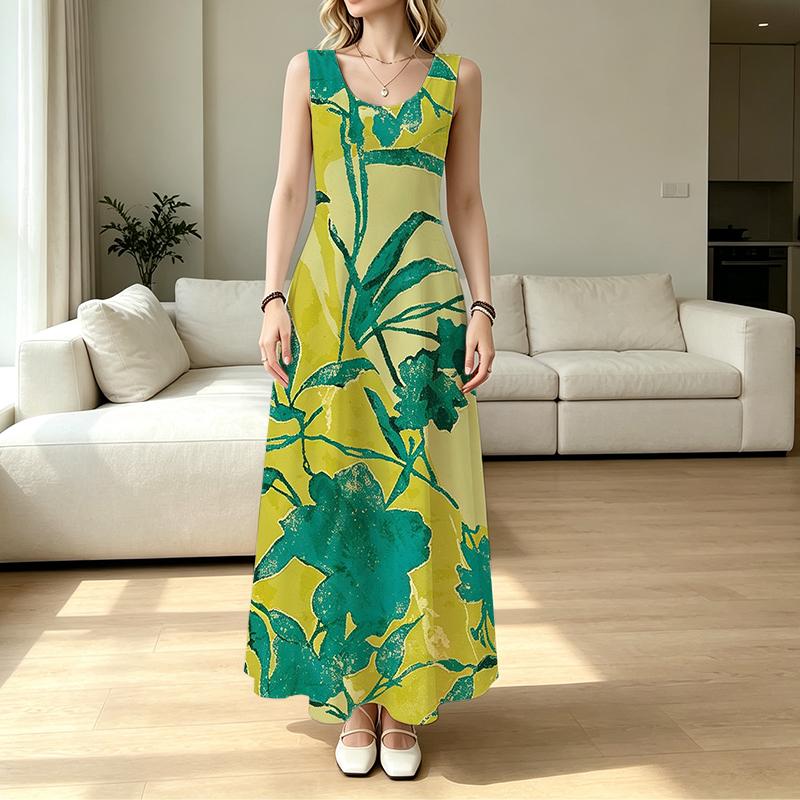 Women's Sleeveless Maxi Dress,Loose-Fit Lightweight,Fashionable Versatile for Daily Commute,Casual Outing & Vacation
