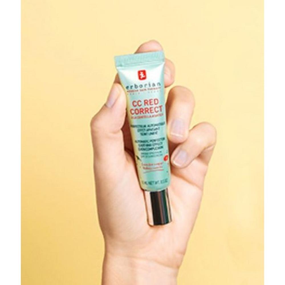 Erborian Красный Корректирующий CC-крем SPF25 15мл – Корректирующий цвет лица крем, Нейтрализатор покраснений, Центелла азиатская, Корейский