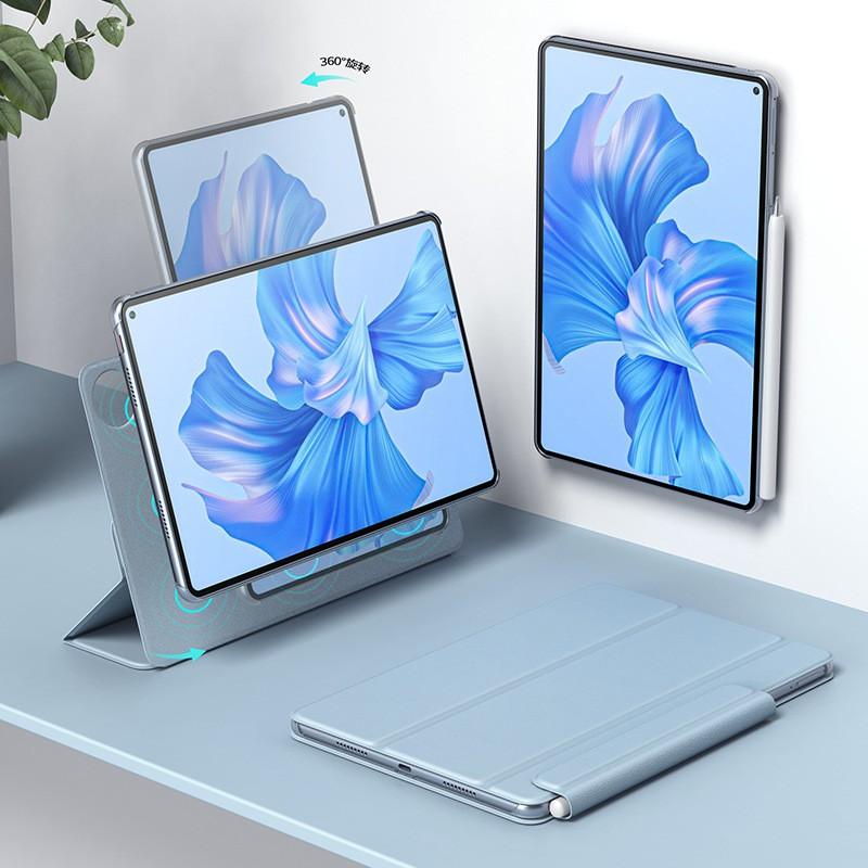 Magnetic Rotating Detachable Folio Case MatePad Pro 12.2 Inch Tablet Shockproof Auto Sleep Tri-Fold Stand PU Leather
