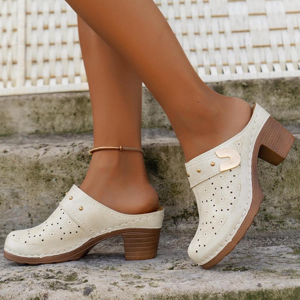 Stylish Closed Toe Mules Soft Sole Slip On Design Comfortable Walking Shoes Women
