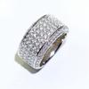 Luxury Atmosphere Personality Plated White Gold For Male Ring 3 Carat Simulation Zircon Ring Index Ring Men 'S Ring