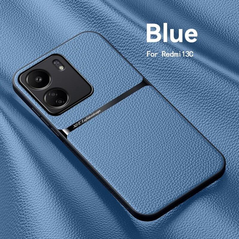 Для Xiaomi Redmi 13C 4G кожаный чехол с магнитным держателем для телефона Xiaomi Redmi 13C 13 C Redmi13C противоударный бампер задняя крышка