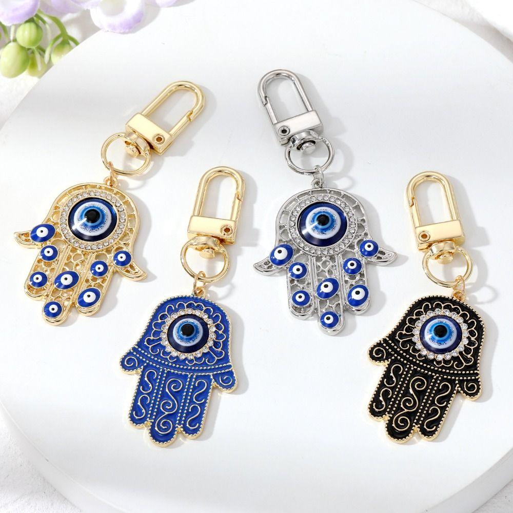Zinc Zinc Alloy Turkish Blue Eye Pendant Korean Style Backpack Charms Mini Demon Eye Hand Keychain Gift