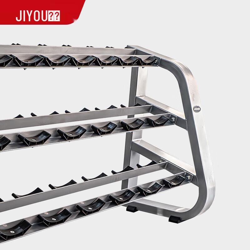 Jiyou 10-Pair Rubber Dumbbell Set with 3-Tier Rack