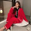 Pajamas For Women  Winter New Style Thickened Warm   Cardigan Household Suit Style Casual Sleepwear