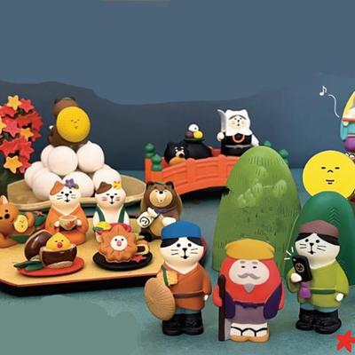 Японские ZAKKA Съедобные Игрушки и Модные Фигурки для Праздника Середины Осени: Подарки на Кошачий Фестиваль и Декор из Смолы