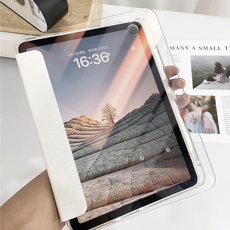 IPad Pro 11 Case Air 6 10th Gen Transparent Crystal Cover With Pencil Slot Cartoon Design Shockproof Folio