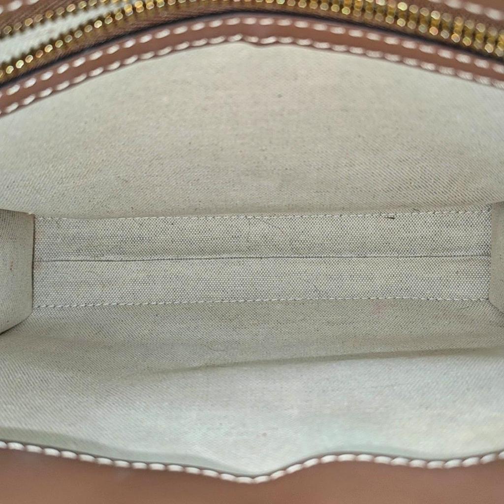 [Pre-Owned] Pocket Mini White Canvas Printed Crossbody Bag - Excellent #193OBKO