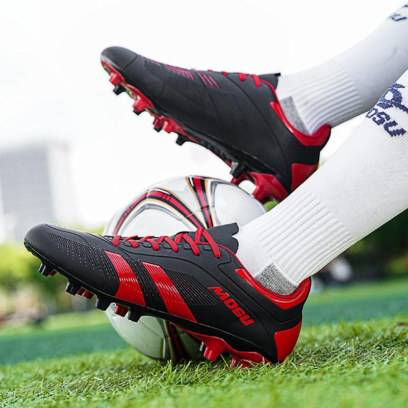 Горячая Распродажа Черно-Красные Футбольные Бутсы Мужские Футбольные Бутсы Для Тренировок На Открытом Воздухе Футбольные Кроссовки Для Мужчин Нескользящие FG/TF Мужские Футбольные Бутсы