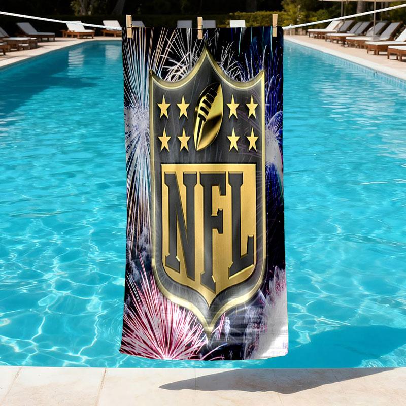 NFL Print Beach Towel Design, Soft, Lightweight. for Home Bathroom, Spa, Pool, Yoga, Surfing, Camping, Gift for Family, Friend