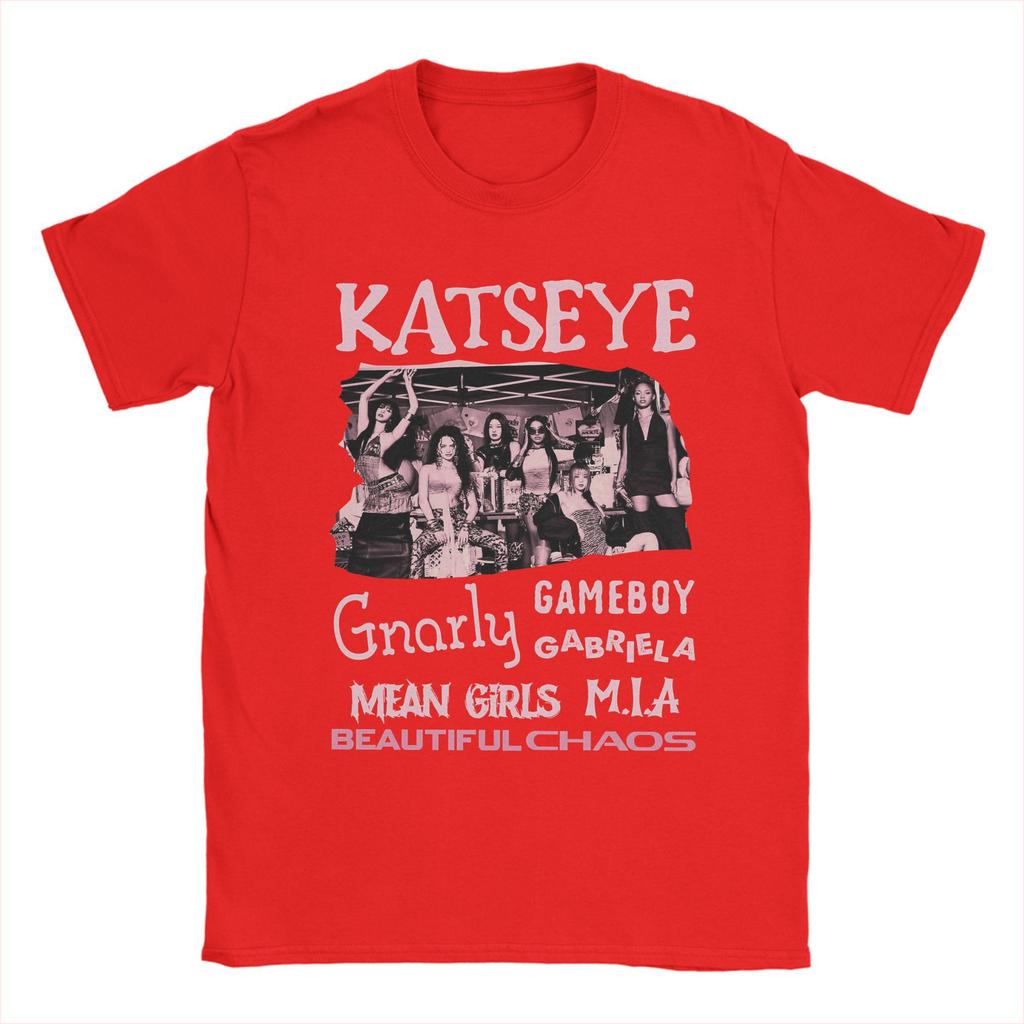 Casual Katseye Kpop Girl Group T-Shirt Men Crew Neck Cotton T Shirts Short Sleeve Tee Shirt Printed Clothing