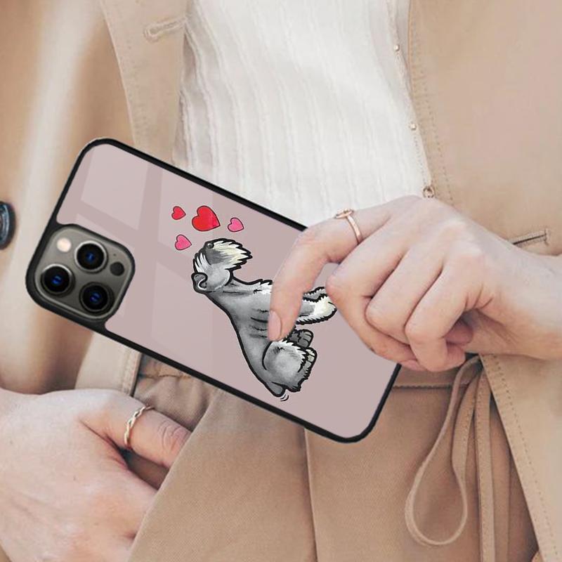 Miniature Schnauzer Doggy Yoga Magnetic Phone Case For APPLE iPhone 17 Air 16 14 13 12 Pro Max 15 Plus Charge With MagSafe Cover