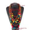 Vibrant Bohemian Style Multilayer Necklace Artistic Bohemian Multilayer Wood Neck Chain Jewelry Set for Music Festivals