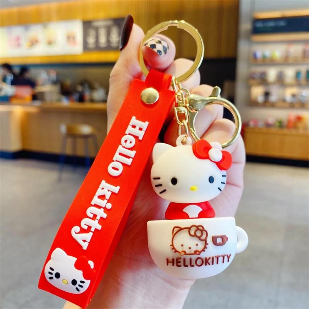 Милый Мультяшный Брелок Hello Kitty Брелок-Чашка Брелок для Ключей Автомобиля Женский Девочка Школьная Сумка Сумка на Плечо Ребенок Кавайный Подарок Фестивальные подарки