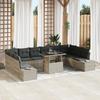 VidaXL 11-Piece Garden Sofa Set with Light Grey Cushions In Poly Rattan 3349258