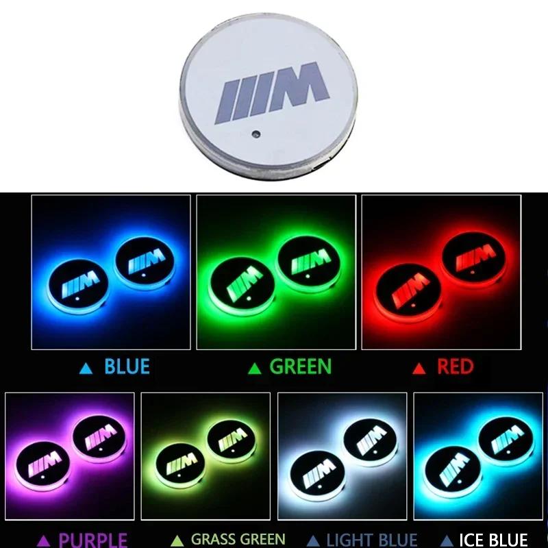 1pcs USB light pad Car Anti Slip Water coaster LED Mat For BMW M3 M5 M6 X1 X3 X5 E34 E39 E36 E60 E90 E46 F30 F10 F20 car styling