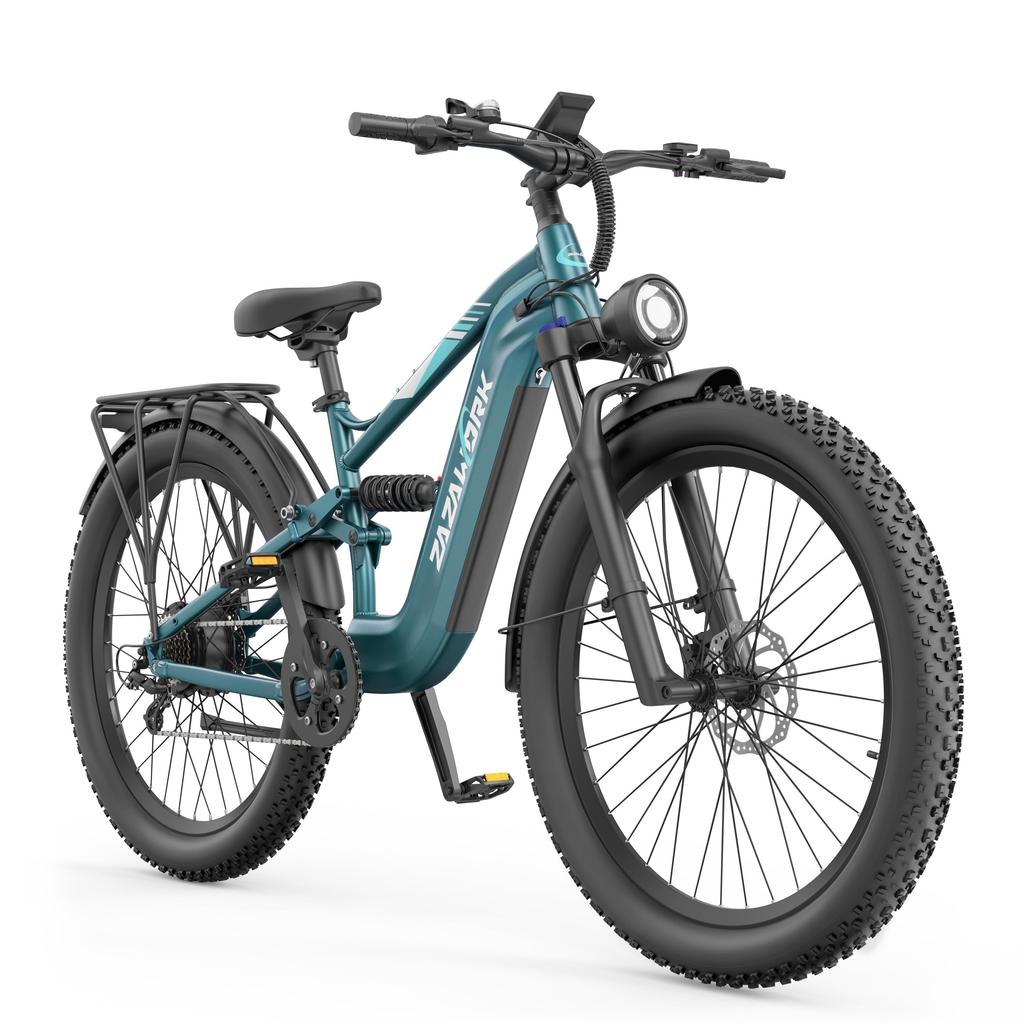 ZAZAWORK CF500: 1000W eats mountains. 48V20Ah lasts weeks. 27" tires grip hard. Two-seat e-bike
